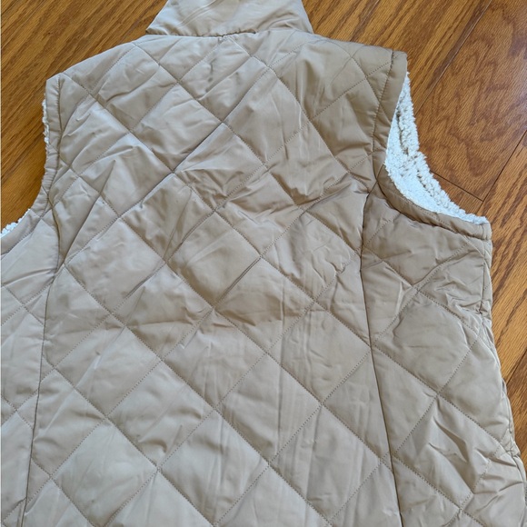 Free Country Women's Beige Quilted Vest Sherpa Reversible XXL 2X - Picture 12 of 15